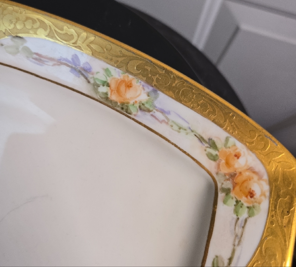 Antique Rosenthal Gold Trim Floral Porcelain Serving Platter - Picture 5 of 11